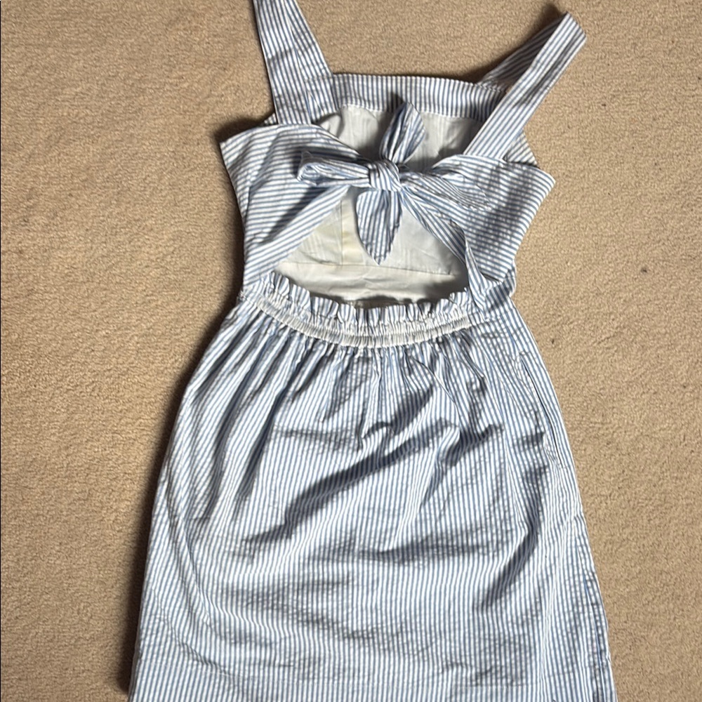 J Crew Blue and White Striped Dress